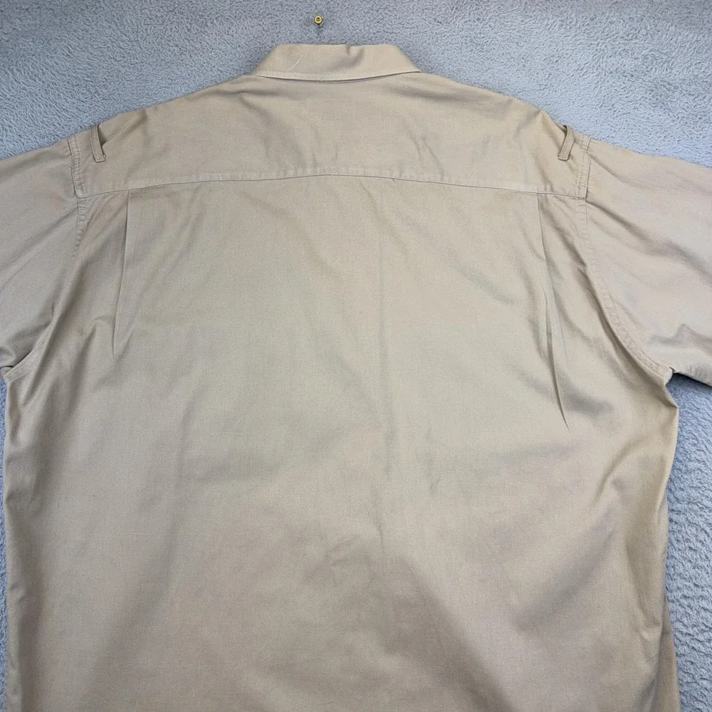 Vintage Banana Republic Shirt Mens XL Beige Safari Travel Long Sleeve Button Up